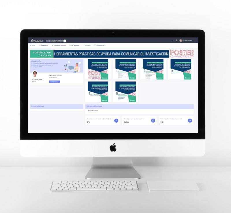 Plataforma online del curso de comunicación científica para profesionales sanitarios